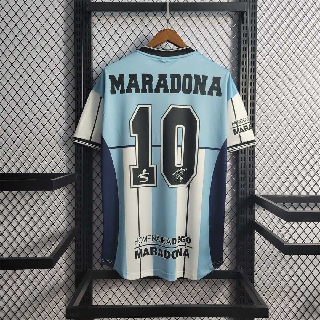 Argentina 2001 Retro Vintage Classic Football Jersey Maradona Shirt