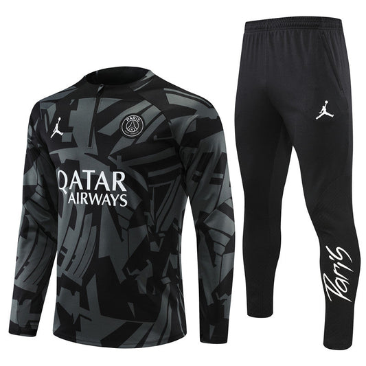 PSG x Nike Dri Fit Training Tracksuit Set- Black Grey
