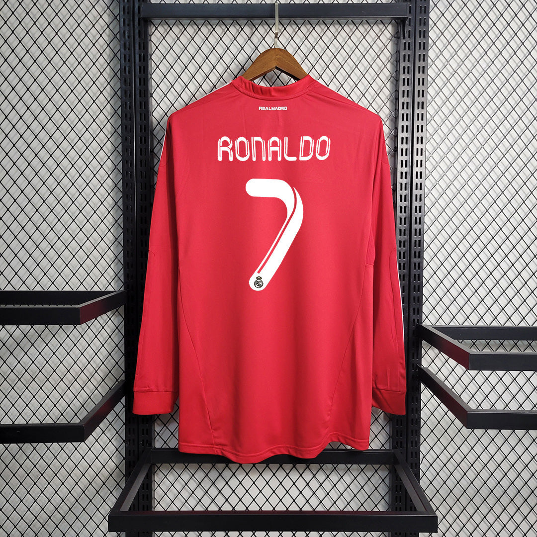 Real Madrid 11/12 UCL Retro Away Red Shirt Jersey - Ronaldo 7 Printing Available
